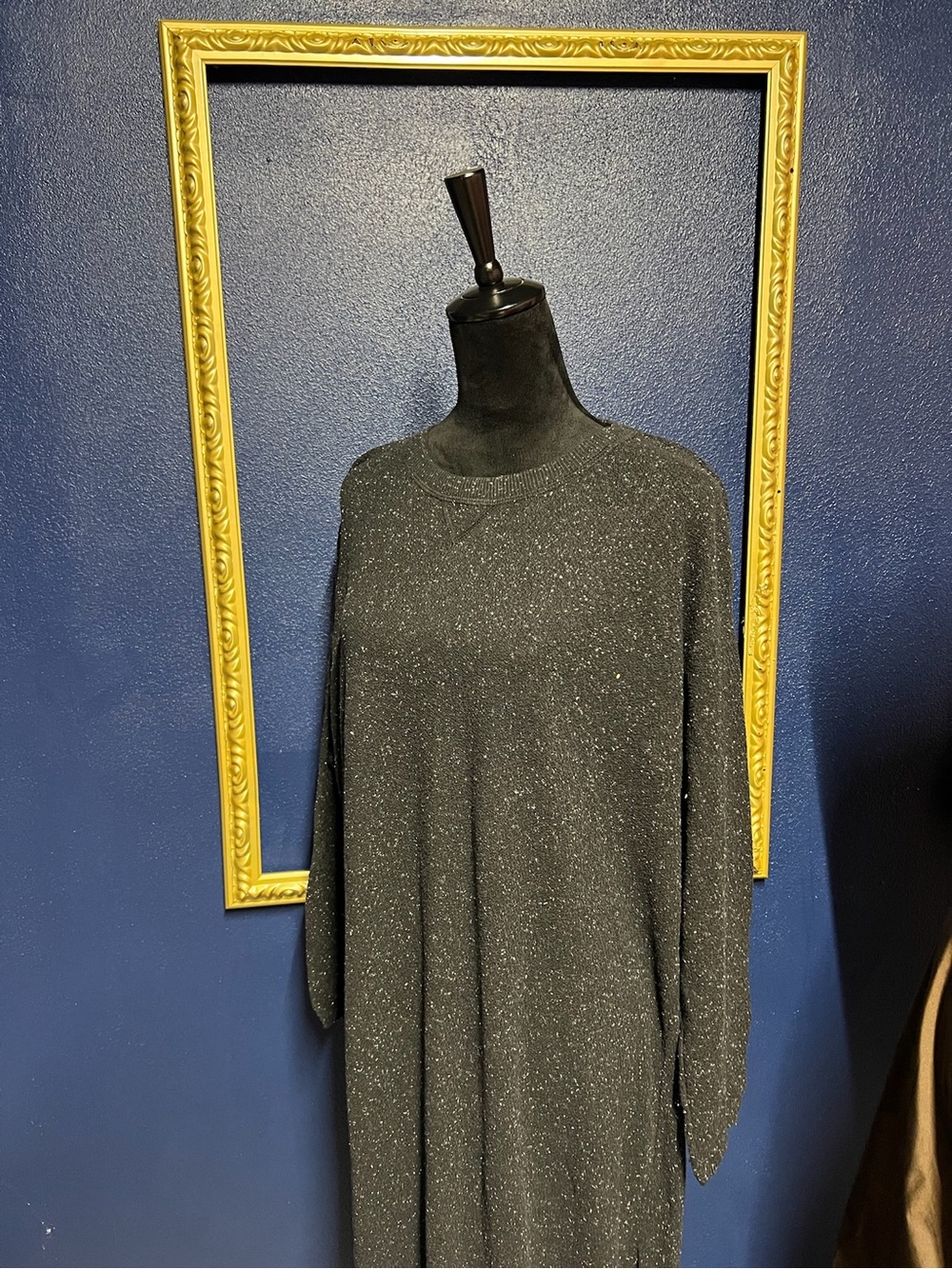 Black Sparkle Crewneck Women's Sweater